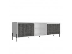 Core Dallas White and Carbon Grey Oak Ultra Wide 2 Door 1 Drawer TV Cabinet (Flat Packed)