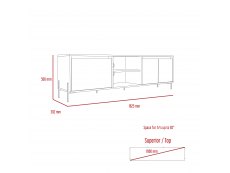 Core Products Core Dallas White and Carbon Grey Oak Ultra Wide 2 Door 1 Drawer TV Cabinet (Flat Packed)