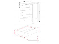 Core Products Core Como Light Grey 4 Drawer Chest of Drawers (Flat Packed)