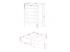 Core Products Core Como Light Grey 5 Drawer Chest of Drawers (Flat Packed)
