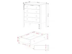 Core Products Core Como Midnight Blue 4 Drawer Chest of Drawers