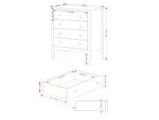 Core Core Como Midnight Blue 4 Drawer Chest of Drawers