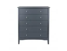 Core Core Como Midnight Blue 5 Drawer Chest of Drawers