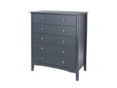 Core Core Como Midnight Blue 5 Drawer Chest of Drawers