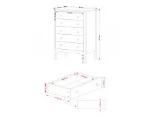 Core Core Como Midnight Blue 5 Drawer Chest of Drawers
