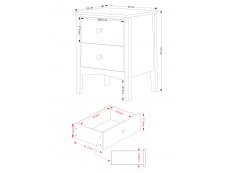 Core Products Core Como White 2 Drawer Bedside Cabinet (Flat Packed)