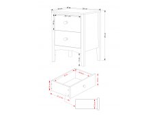 Core Products Core Como White 2 Petite Drawer Bedside Cabinet (Flat Packed)