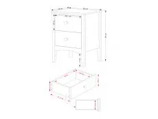 Core Core Como White 2 Petite Drawer Bedside Table