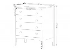 Core Products Core Como White 4 Drawer Chest of Drawers