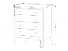 Core Core Como White 4 Drawer Chest of Drawers