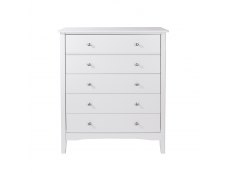 Core Products Core Como White 5 Drawer Chest of Drawers (Flat Packed)