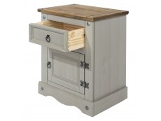 Core Products Core Corona Grey and Pine 1 Door 1 Drawer Bedside Cabinet (Flat Packed)