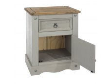 Core Products Core Corona Grey and Pine 1 Door 1 Drawer Bedside Cabinet (Flat Packed)