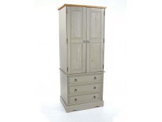 Core Products Core Corona Grey and Pine 2 Door 3 Drawer Wardrobe (Flat Packed)
