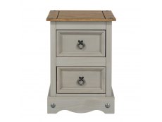Core Products Core Corona Grey and Pine 2 Drawer Petite Bedside Cabinet (Flat Packed)