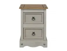 Core Corona Grey and Pine 2 Drawer Petite Bedside Table