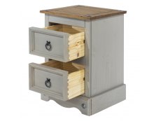 Core Products Core Corona Grey and Pine 2 Drawer Petite Bedside Cabinet (Flat Packed)