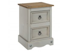Core Products Core Corona Grey and Pine 2 Drawer Petite Bedside Cabinet (Flat Packed)