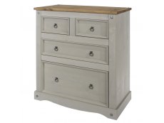 Core Products Core Corona Grey and Pine 2+2 Drawer Chest of Drawers (Flat Packed)