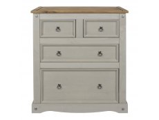 Core Products Core Corona Grey and Pine 2+2 Drawer Chest of Drawers (Flat Packed)