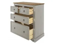 Core Core Corona Grey and Waxed Pine 2+2 Drawer Chest of Drawers
