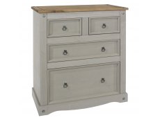 Core Products Core Corona Grey and Pine 2+2 Drawer Chest of Drawers (Flat Packed)