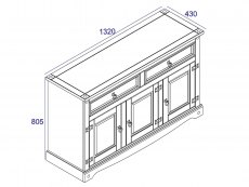 Core Products Core Corona Grey and Pine Medium Sideboard (Flat Packed)