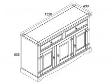 Core Core Corona Grey and Waxed Pine Medium Sideboard