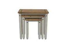 Core Core Corona Grey and Waxed Pine Nest of Tables
