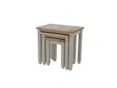 Core Core Corona Grey and Waxed Pine Nest of Tables