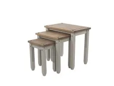 Core Core Corona Grey and Waxed Pine Nest of Tables