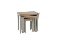 Core Core Corona Grey and Waxed Pine Nest of Tables