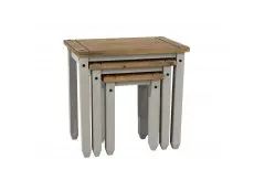 Core Core Corona Grey and Waxed Pine Nest of Tables