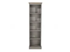 Core Corona Grey and Pine Tall Narrow Bookcases