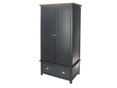 Core Core Dunkeld Midnight Blue and Oak 2 Door 1 Drawer Wardrobe