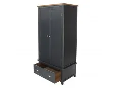 Core Core Dunkeld Midnight Blue and Oak 2 Door 1 Drawer Wardrobe