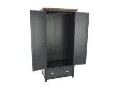 Core Core Dunkeld Midnight Blue and Oak 2 Door 1 Drawer Wardrobe