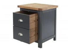 Core Core Dunkeld Midnight Blue and Oak 2 Drawer Bedside Table