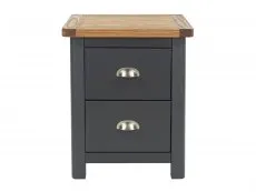 Core Dunkeld Midnight Blue and Oak 2 Drawer Bedside Table