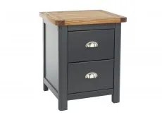 Core Core Dunkeld Midnight Blue and Oak 2 Drawer Bedside Table