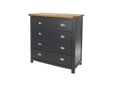 Core Products Core Dunkeld Midnight Blue and Oak 4 Drawer Chest of Drawers (Flat Packed)