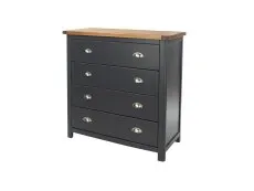 Core Core Dunkeld Midnight Blue and Oak 4 Drawer Chest of Drawers