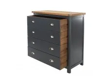 Core Core Dunkeld Midnight Blue and Oak 4 Drawer Chest of Drawers