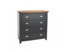 Core Products Core Dunkeld Midnight Blue and Oak 4 Drawer Chest of Drawers (Flat Packed)