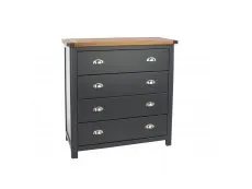 Core Core Dunkeld Midnight Blue and Oak 4 Drawer Chest of Drawers