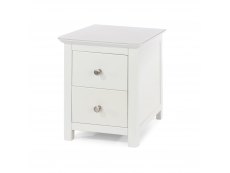 Core Products Core Nairn White with Bonded Glass 2 Drawer Bedside Cabinet (Flat Packed)