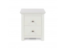 Core Nairn White with Bonded Glass 2 Drawer Bedside Cabinet (Flat Packed)
