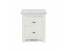 Core Products Core Nairn White with Bonded Glass 2 Drawer Bedside Cabinet (Flat Packed)