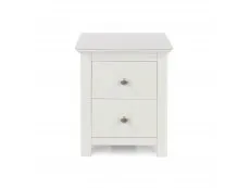 Core Nairn White with Bonded Glass 2 Drawer Bedside Table