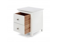 Core Products Core Nairn White with Bonded Glass 2 Drawer Bedside Cabinet (Flat Packed)